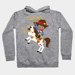 African American Boy, Cowboy, Sheriff, Lasso Hoodie